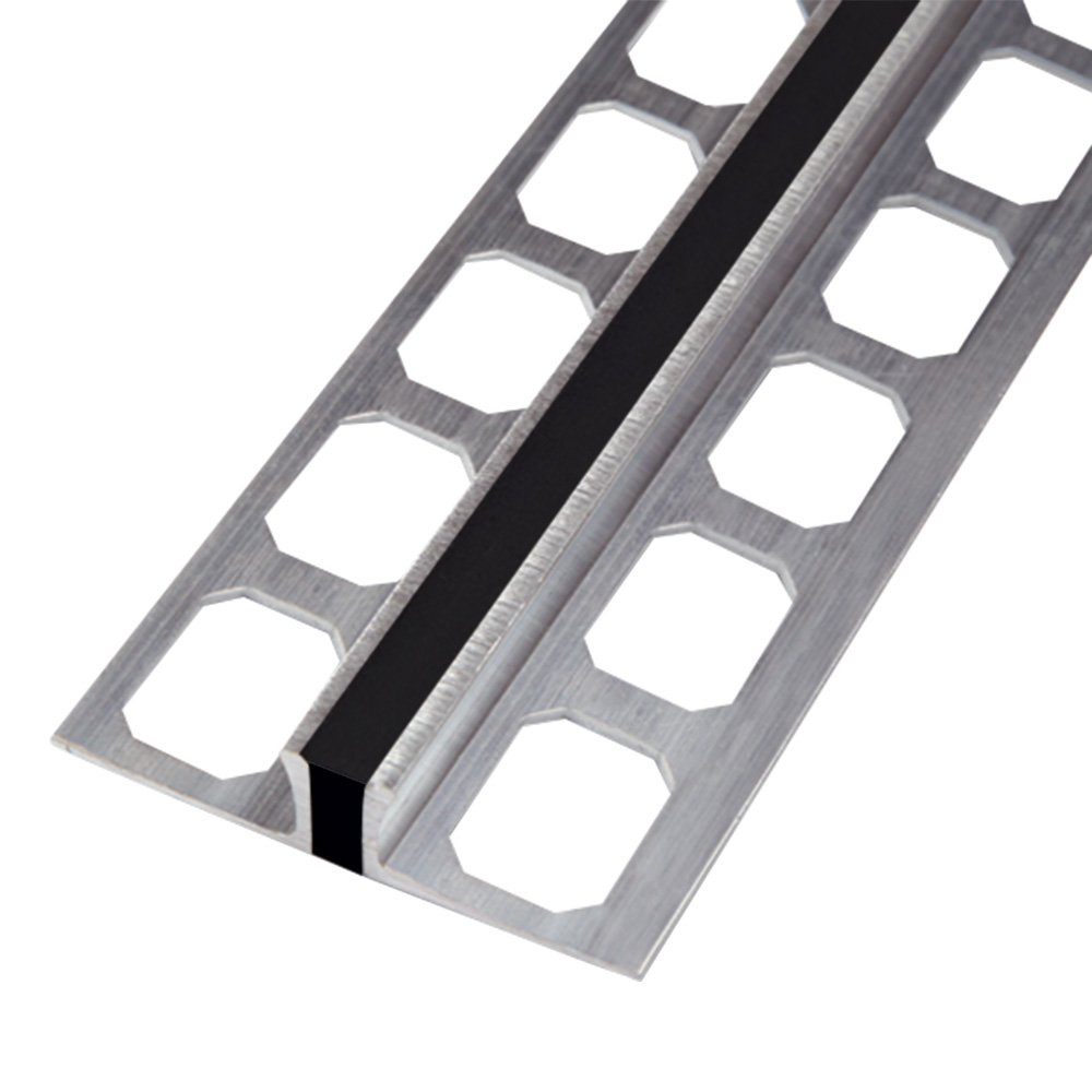 Expansion joint profile, aluminum with black EPDM insert, 250 cm