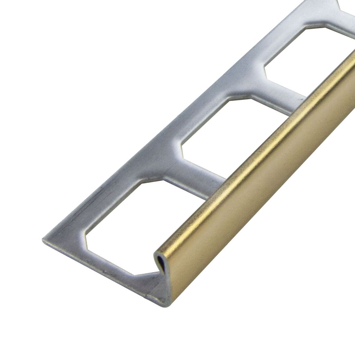 L-shaped edging profiles, stainless steel Gold glossy, 250 cm