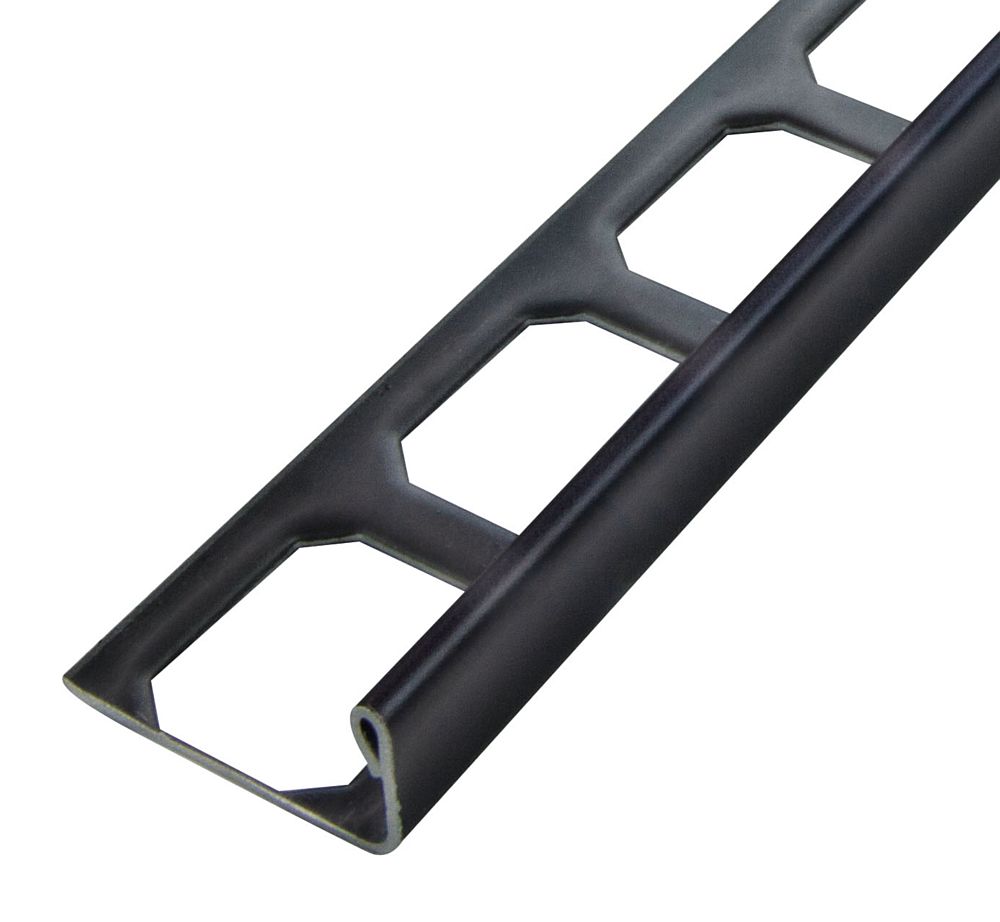 L-shaped edging profiles, stainless steel high-gloss black, 250 cm