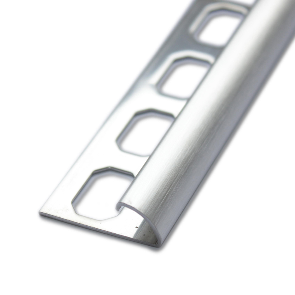 Round profile, brushed stainless steel, 250 cm