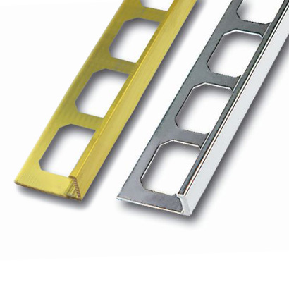 L-shaped edging profiles, natural brass, 250 cm