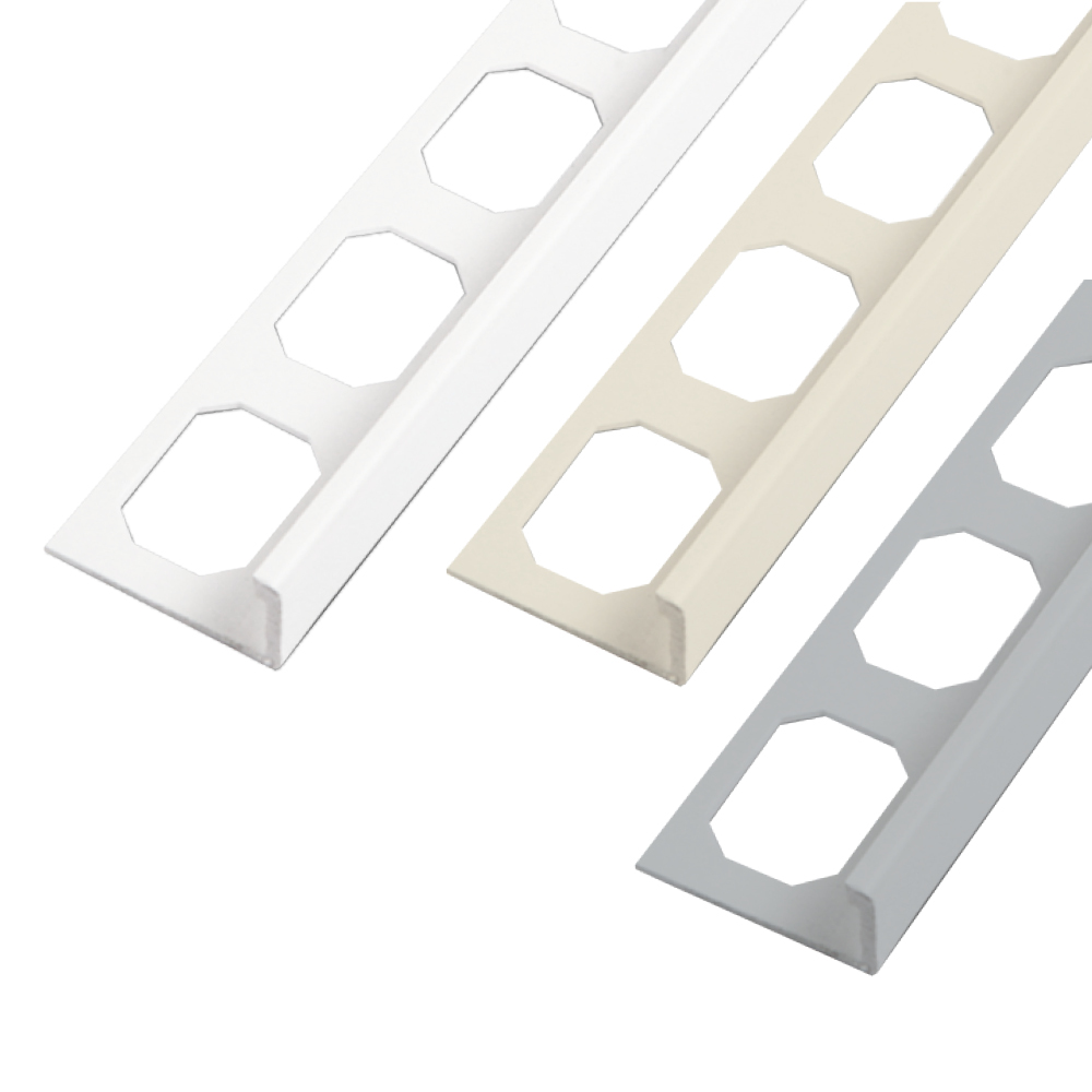 L-shaped edging profiles, colored PVC, 250 cm