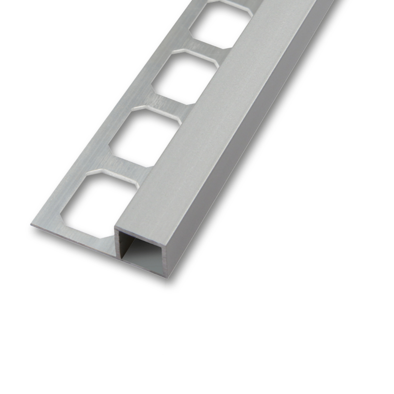 Square edge profile, aluminum silver anodized, 250 cm
