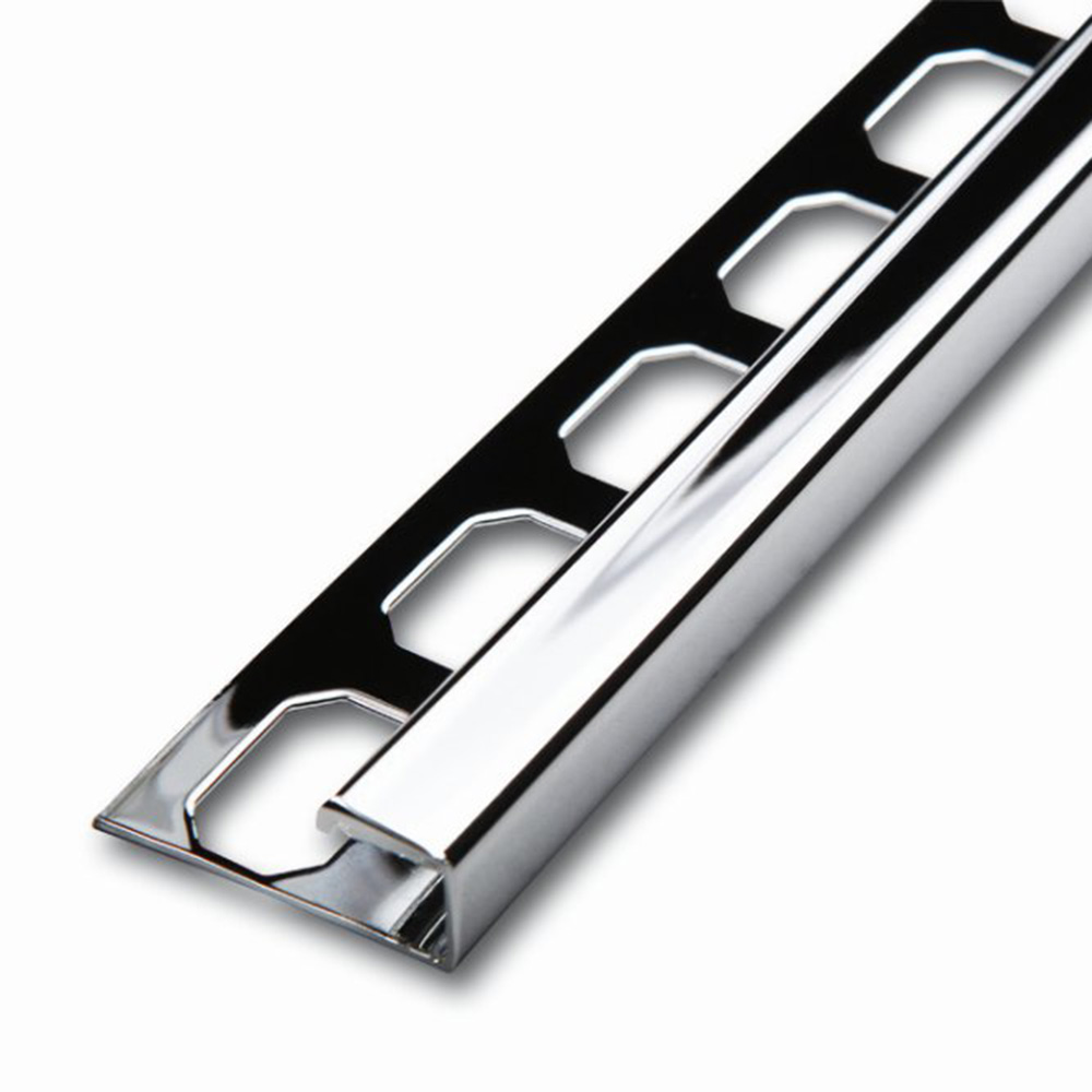 Square edge profile, stainless steel Chrome plated, 250 cm