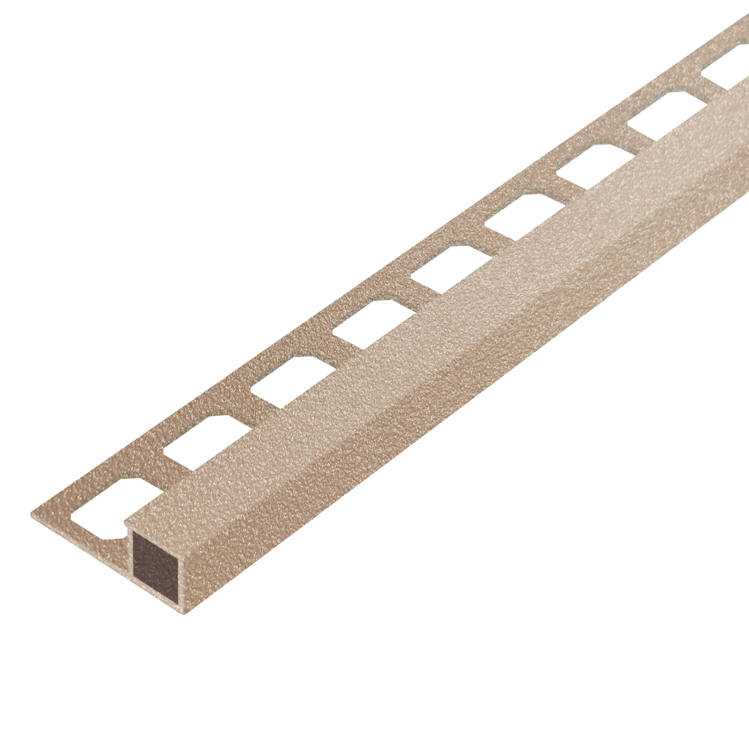 Square edge profile, aluminum tactile coated Beige brilliant, 250 cm