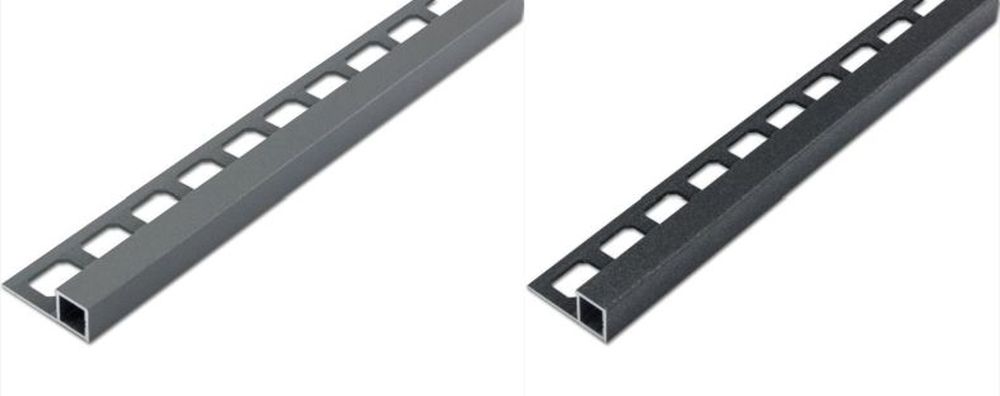 Square edge profile, aluminum tactile coated Anthracite metallic, 250 cm