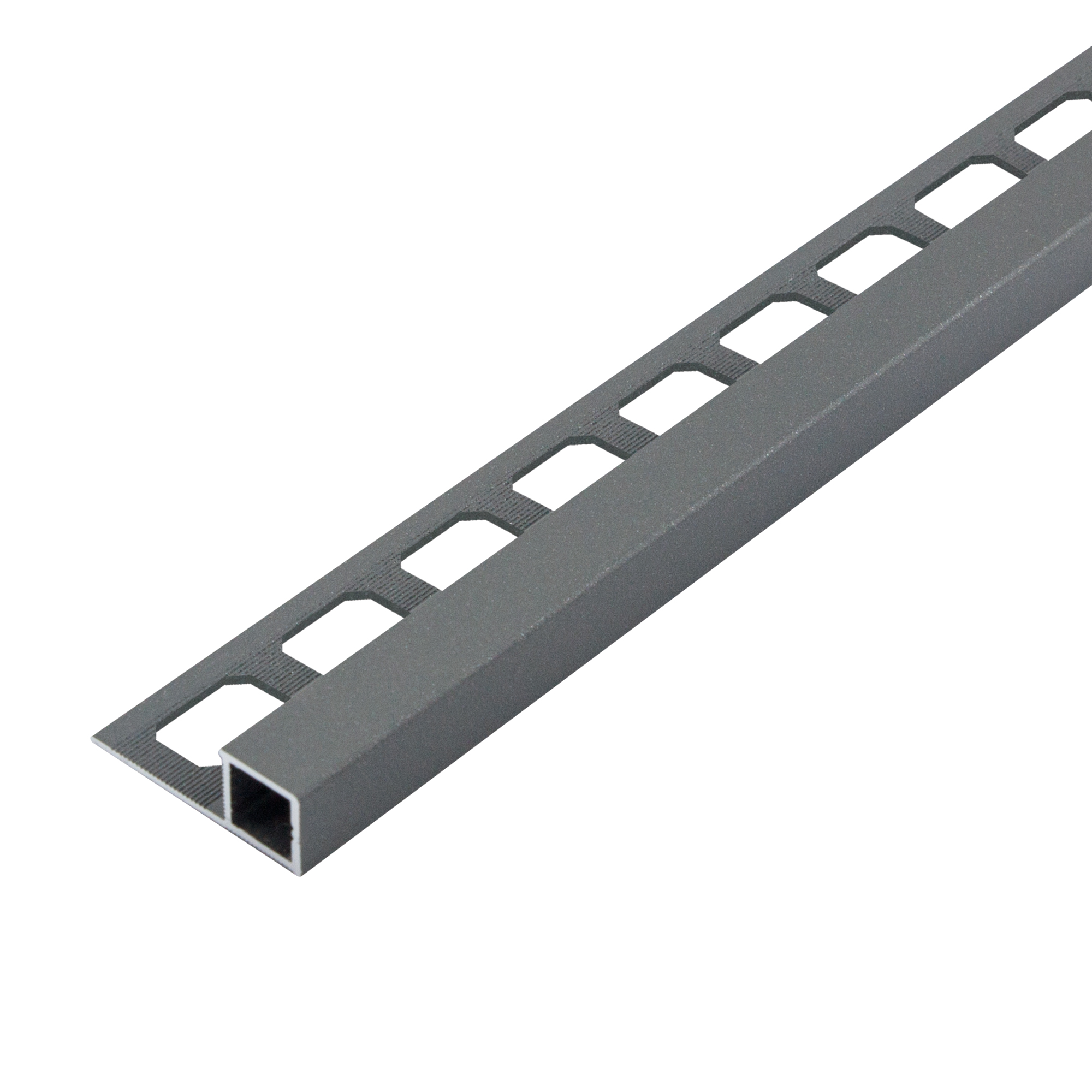 Square edge profile, aluminum tactile coated Grey metallic, 250 cm