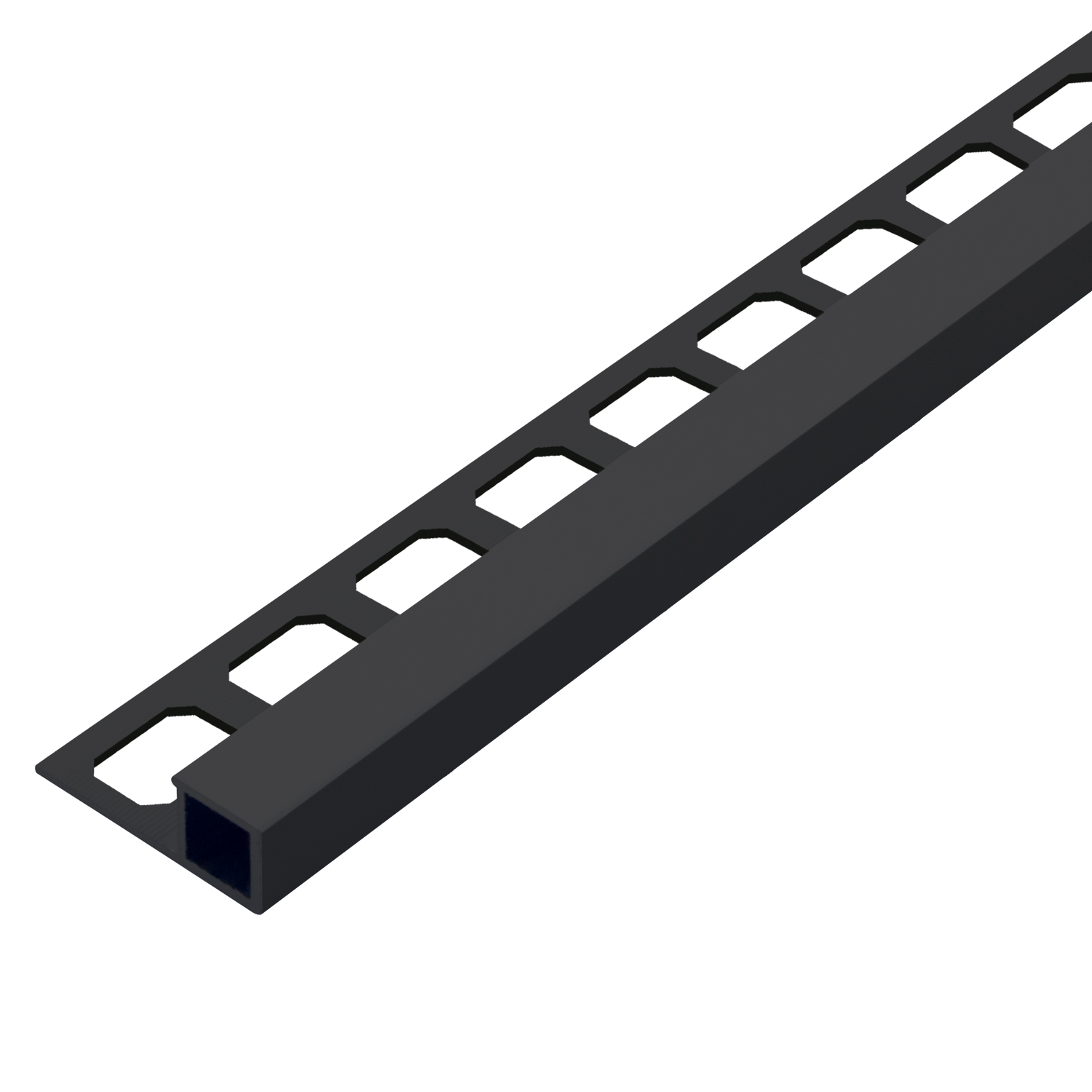Square edge profile, aluminum Tactile coated black, 250 cm