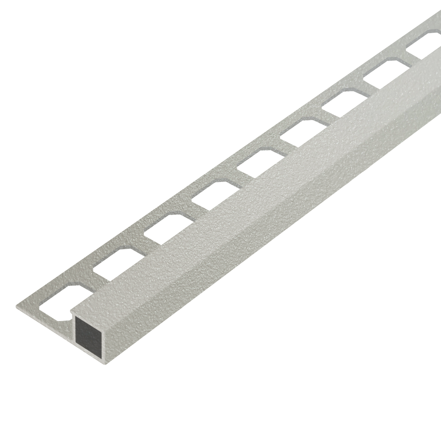 Square edge profile, aluminum tactile coated silver grey brilliant, 250 cm