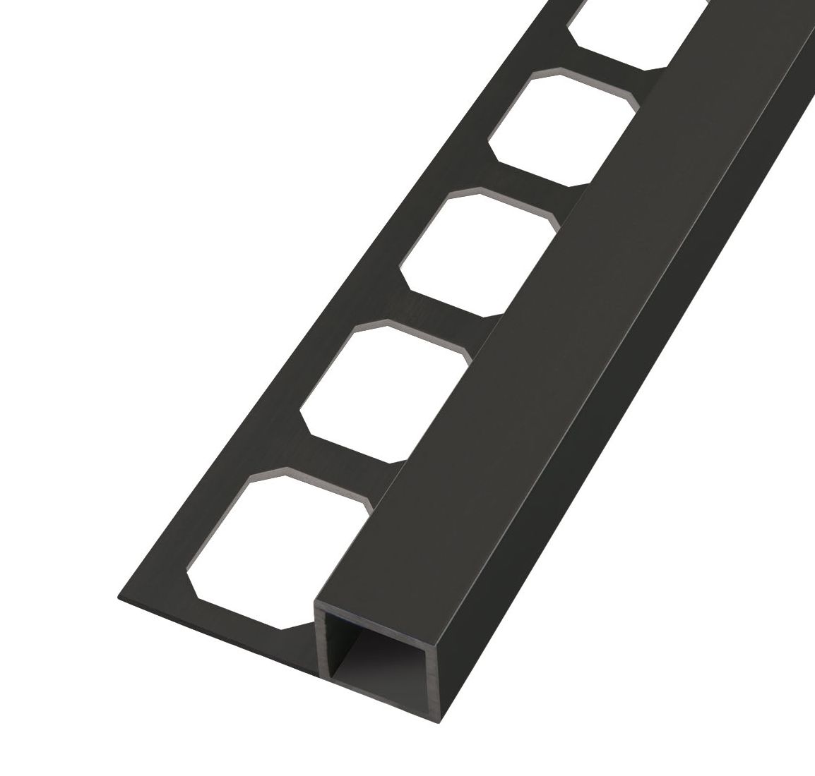 Square edge profile, aluminum tactile coated black matt, 250 cm