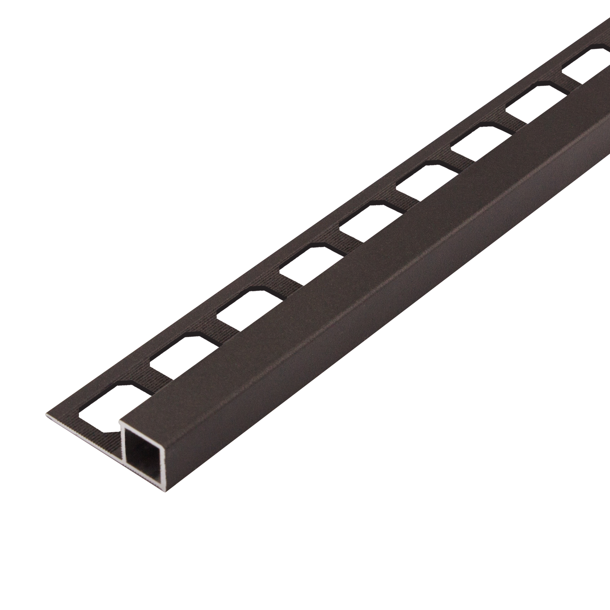 Square edge profile, aluminum tactile coated Umbra, 250 cm