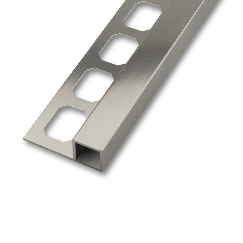 Square edge profile, Aluminum high-gloss anodized titanium, 250 cm