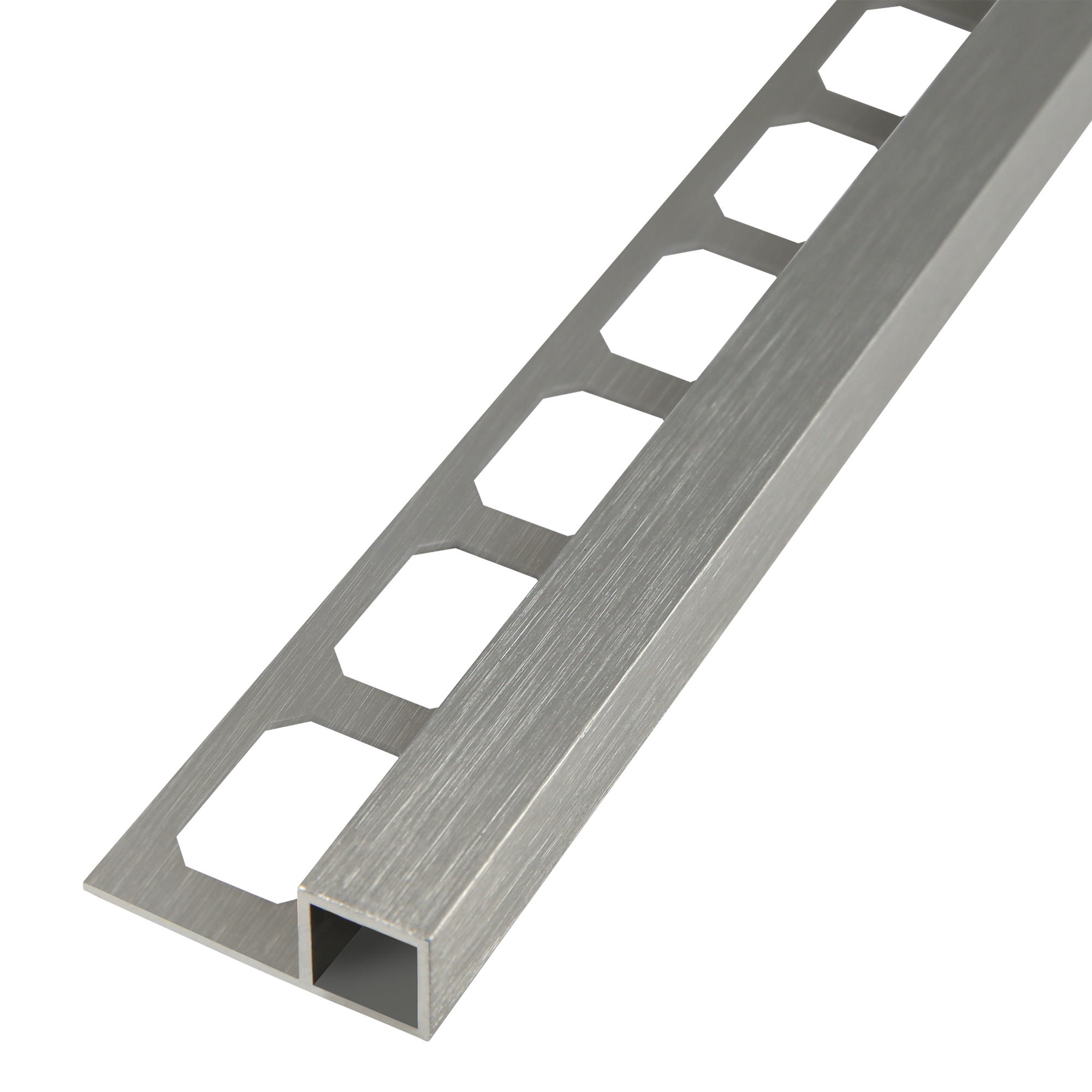 Square edge profile, Aluminum titanium high-gloss anodized brushed, 250 cm
