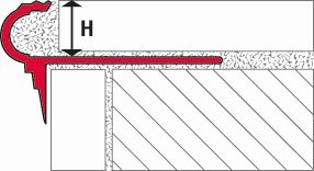 Stair-nosing profile, Aluminum silver anodized, Florentine design, 300 cm - Image 2