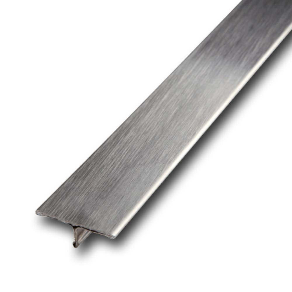 T-profile, brushed stainless steel, 250 cm