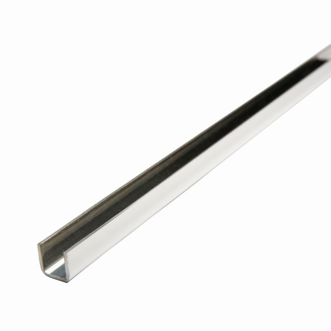 U-profile, stainless steel, for glass partition, 220 cm