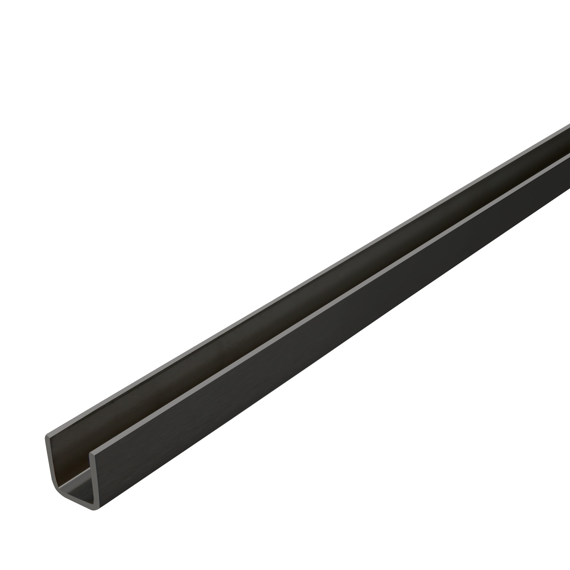 U-profile, stainless steel black matt, for glass partition, 220 cm