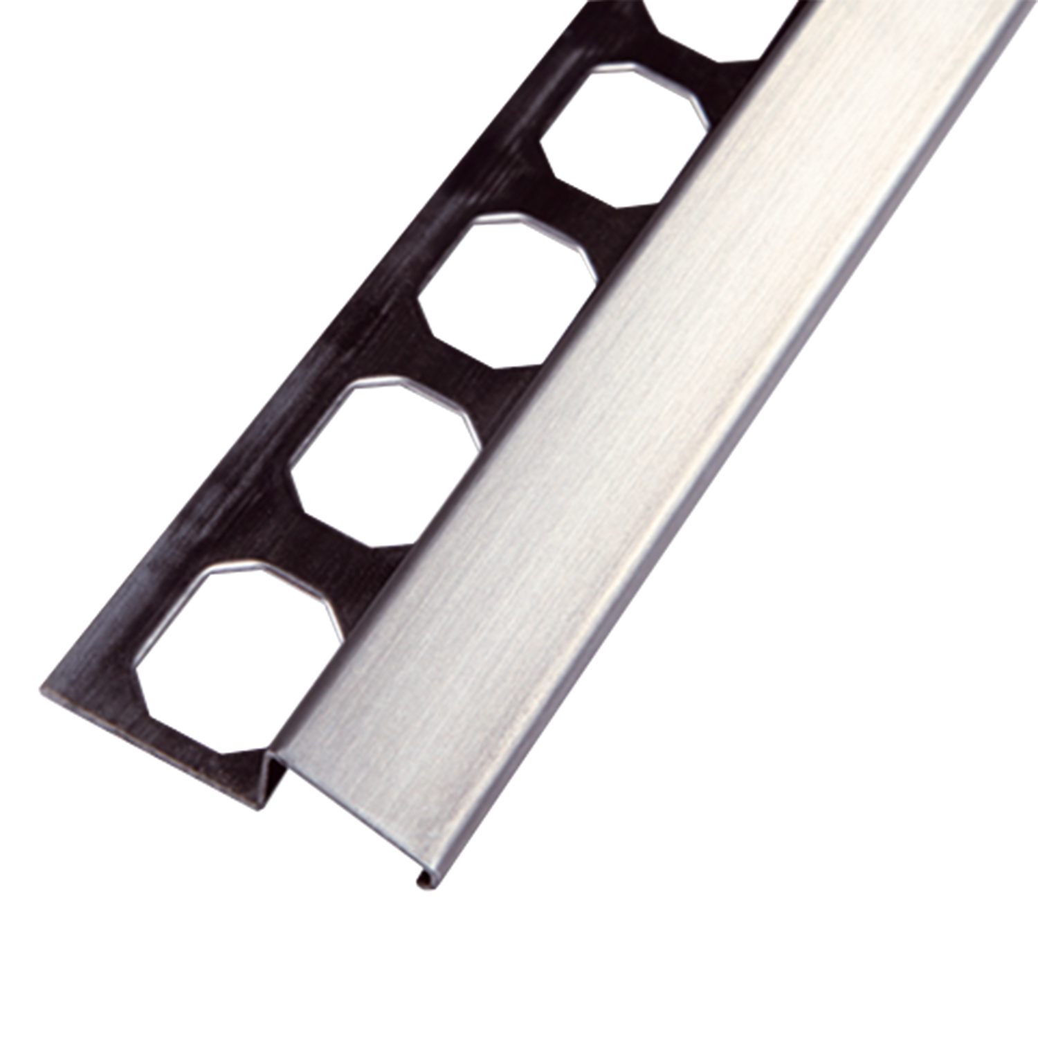 Transition and compensation profile, brushed stainless steel, 250 cm