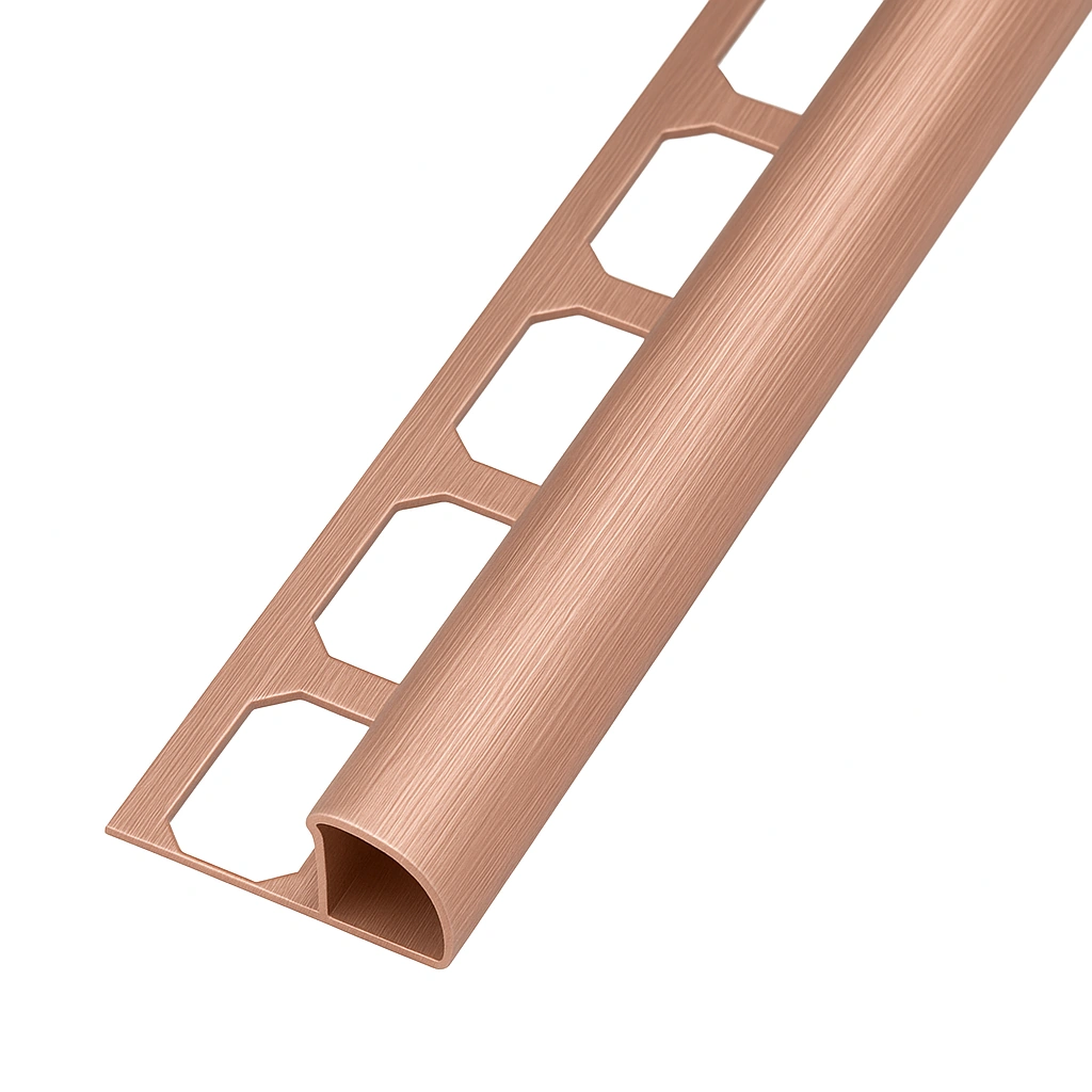 Round profile, Aluminum copper high-gloss anodized brushed, 250 cm