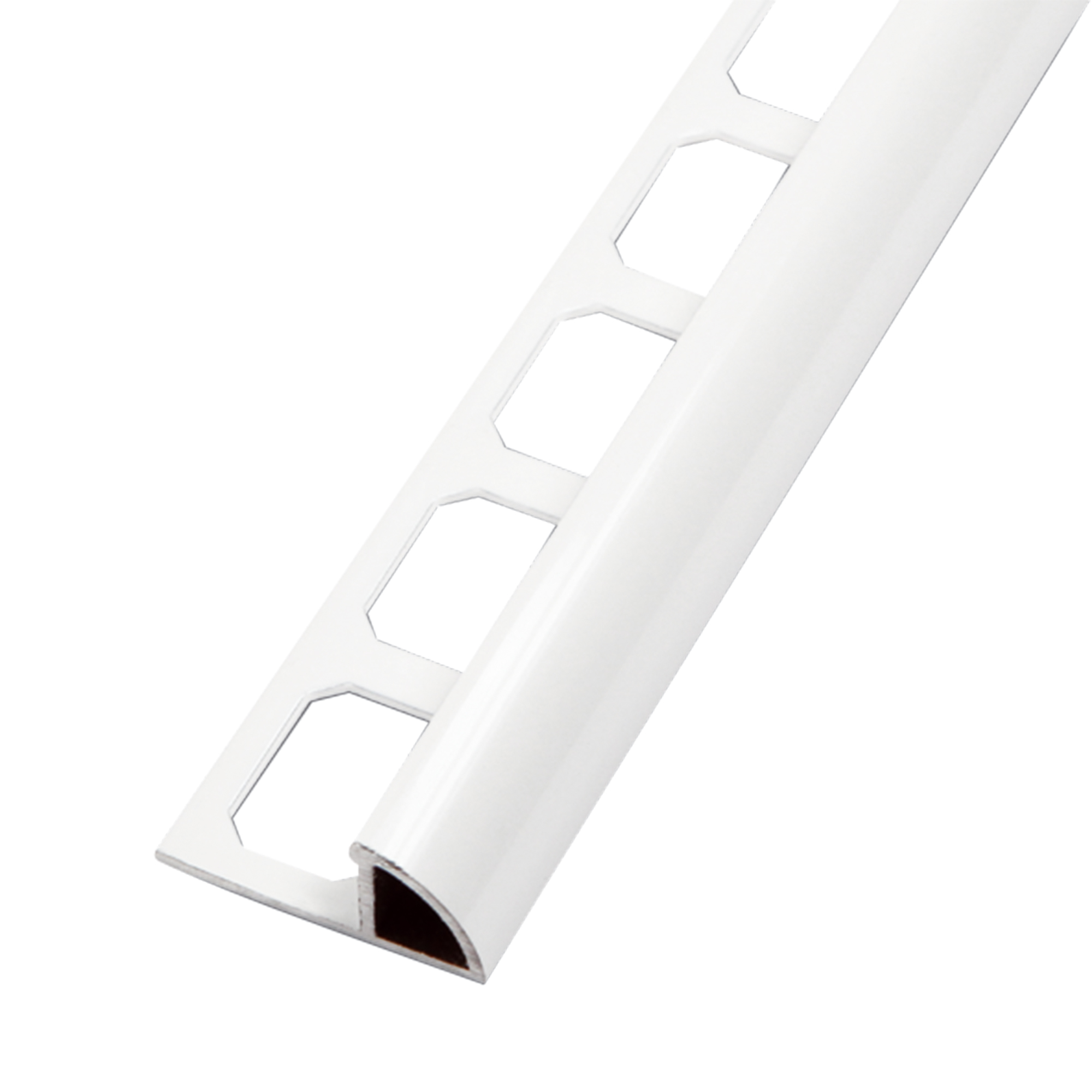 Round profile, aluminum high-gloss white powder coated, 250 cm