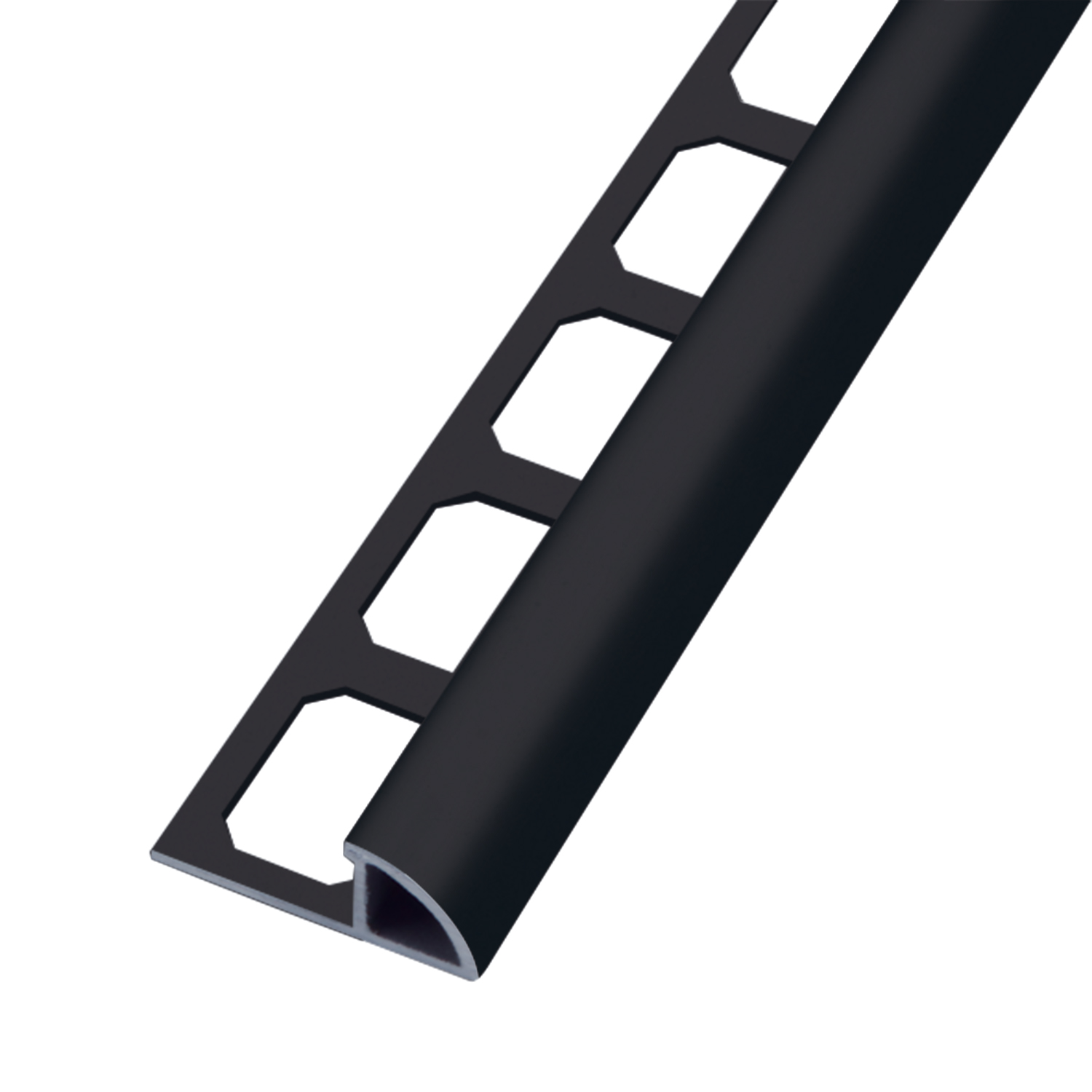 Round profile, aluminum black textured, 250 cm