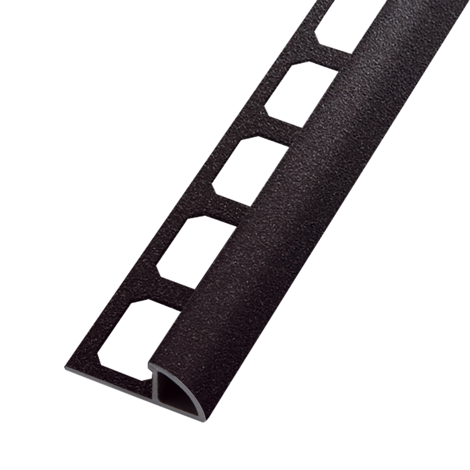 Round profile, aluminum black glossy textured, 250 cm