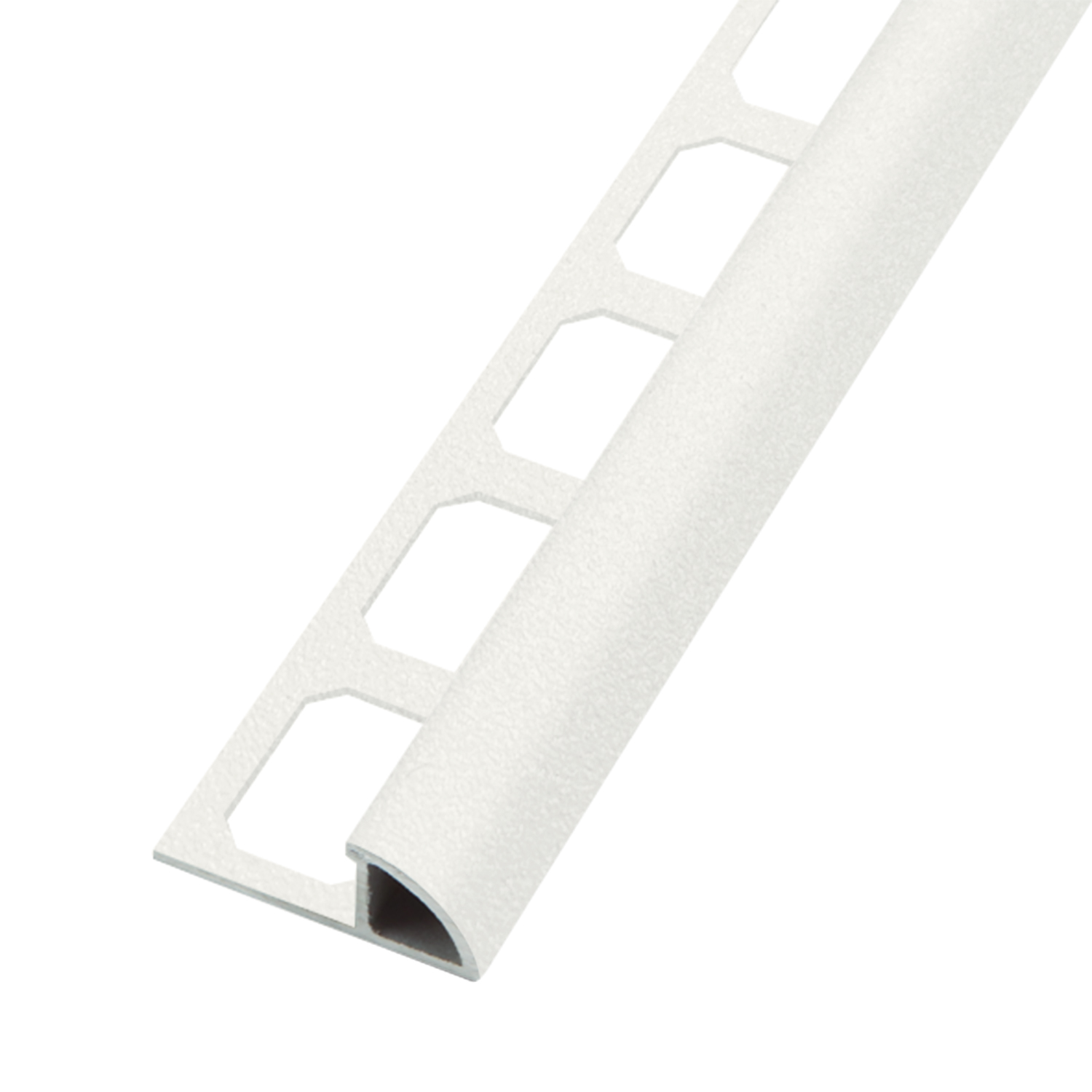 Round profile, Aluminum white brilliant tactile coated, 250 cm