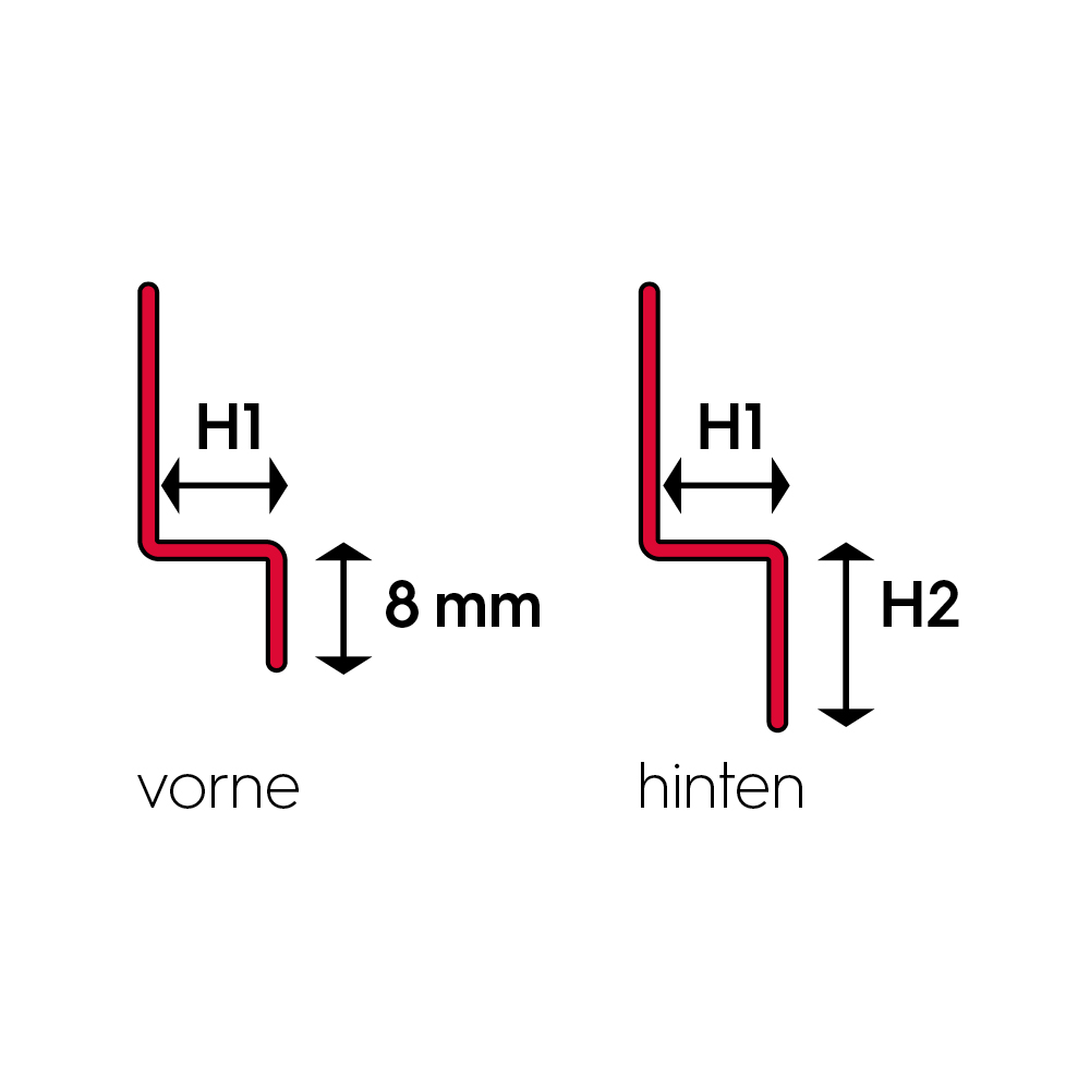 Wand-Gefälleprofil, Edelstahl schwarz, ab 98 cm, links – Bild 2