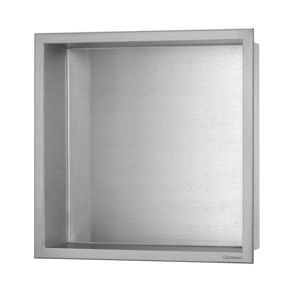 Stainless steel box 30x30x10cm brushed white