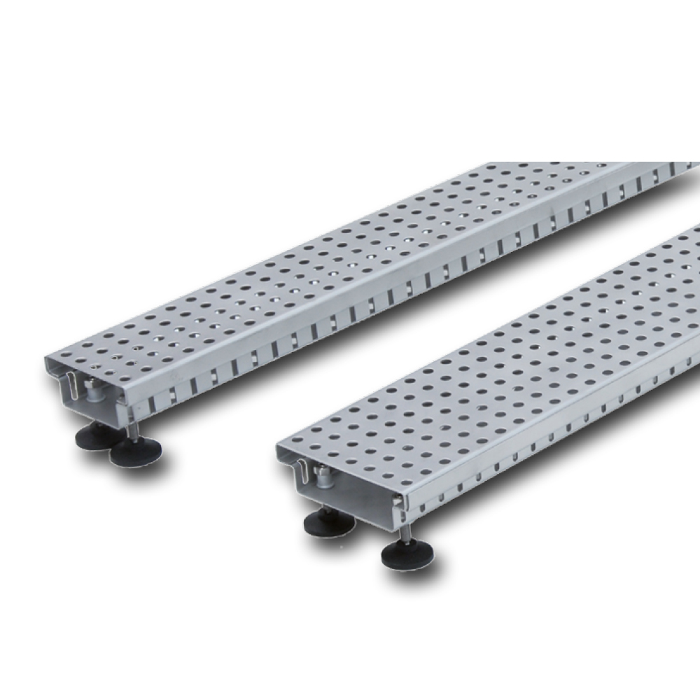Futuro drainage channels made of hot-dip galvanized steel with perforated grate 140mm 85-110mm