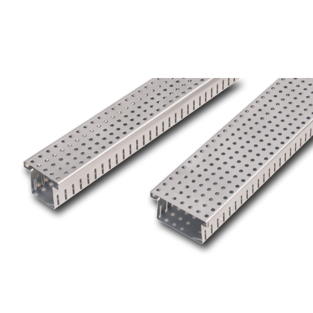 Stabilo-Fix drainage channels made of hot-dip galvanized steel with perforated grate 100mm