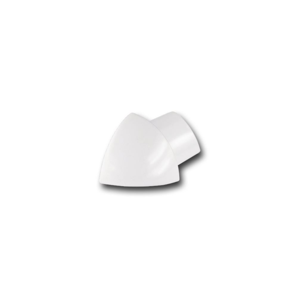 Round profile external corner piece PVC 12.5mm light grey