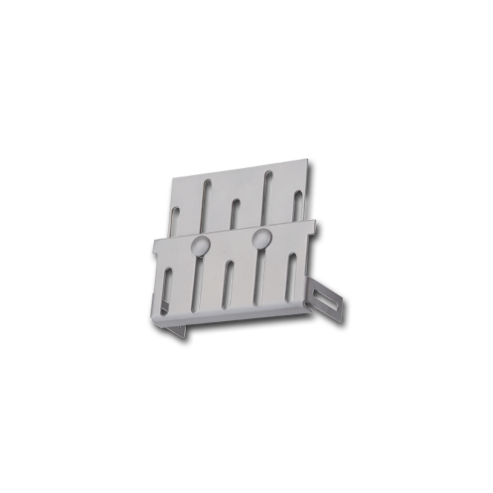 End piece for drainage channels Futuro made of hot-dip galvanized steel with perforated grate