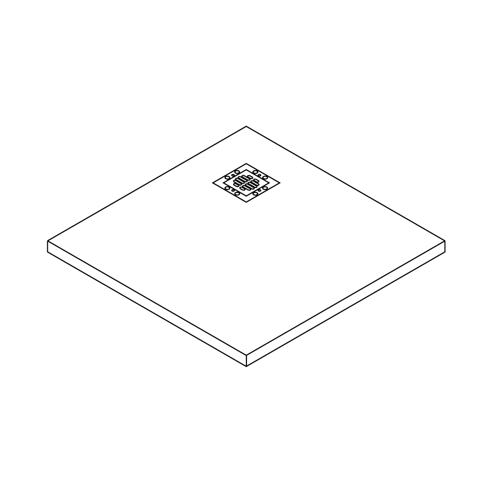 Shower board F-BED drain decentralized vertical 120x120x5mm