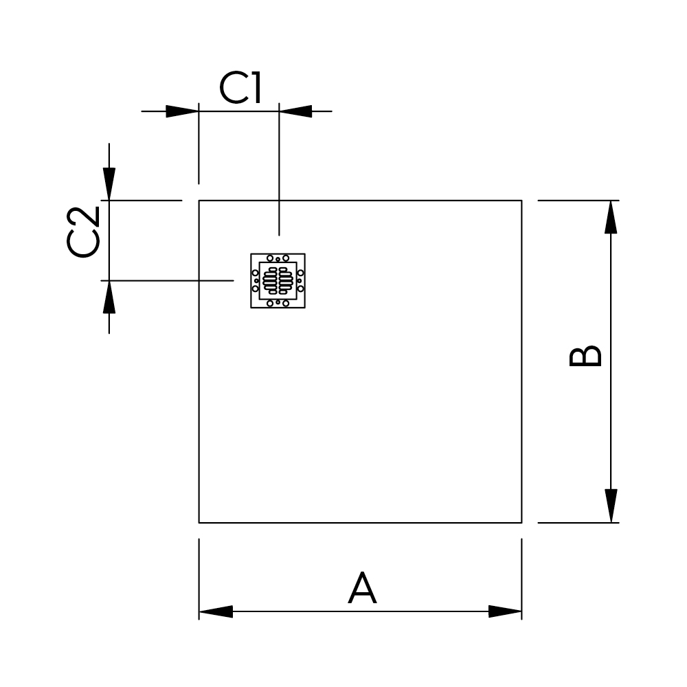 Shower board F-BED drain decentralized vertical 120x120x5mm - Image 2