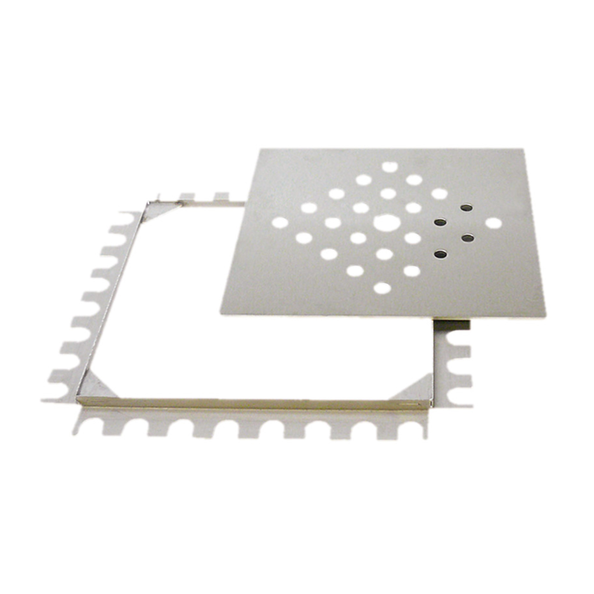 Adhesive frame made of stainless steel brushed with cover grate 100x100mm