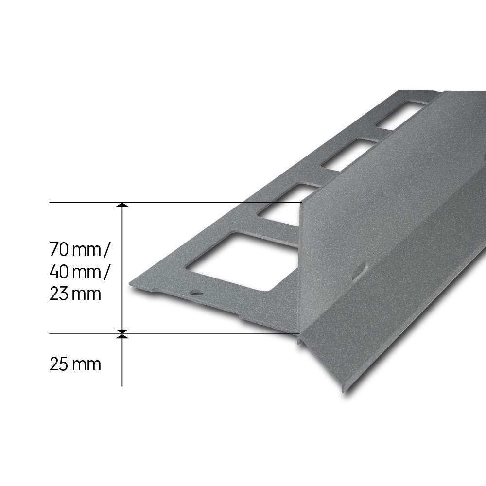 Gravel bed profiles aluminum powder coated metallic design 300cm