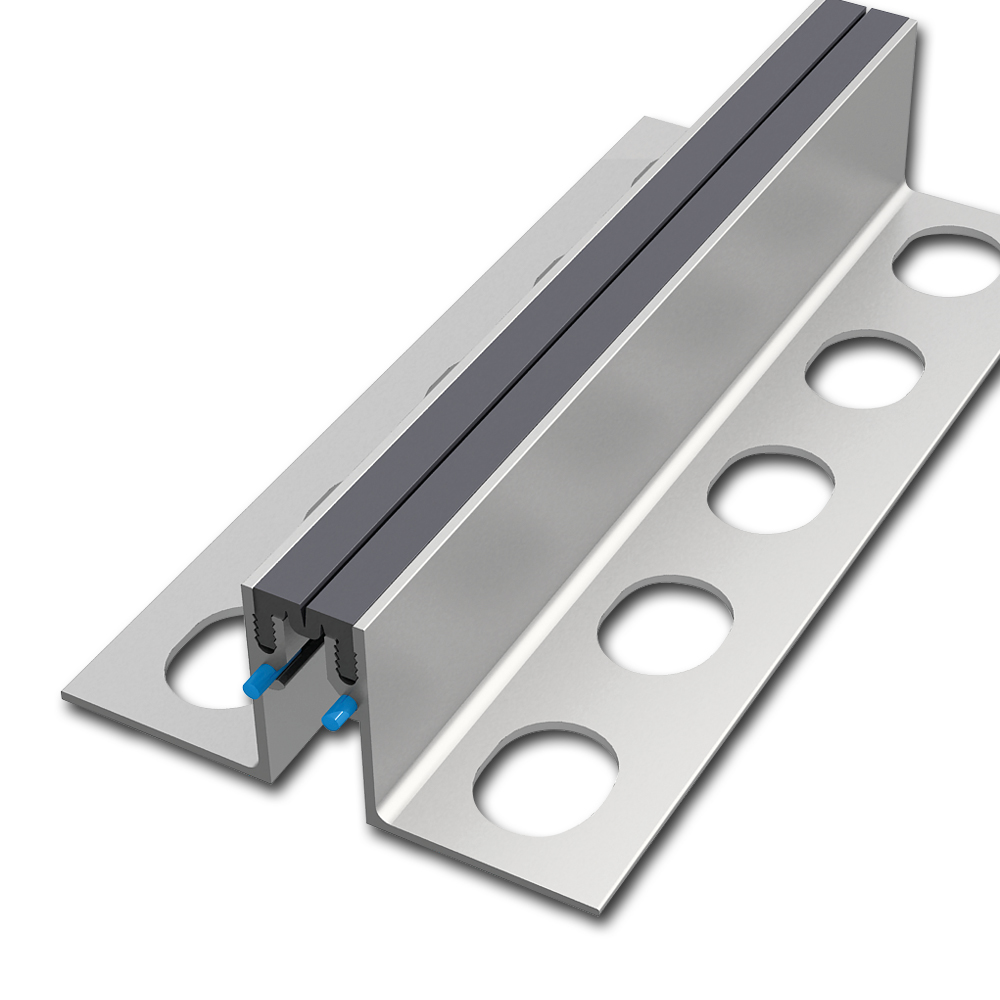Structural expansion joint profiles made of aluminum with flush TPE insert 500cm 50mm grey