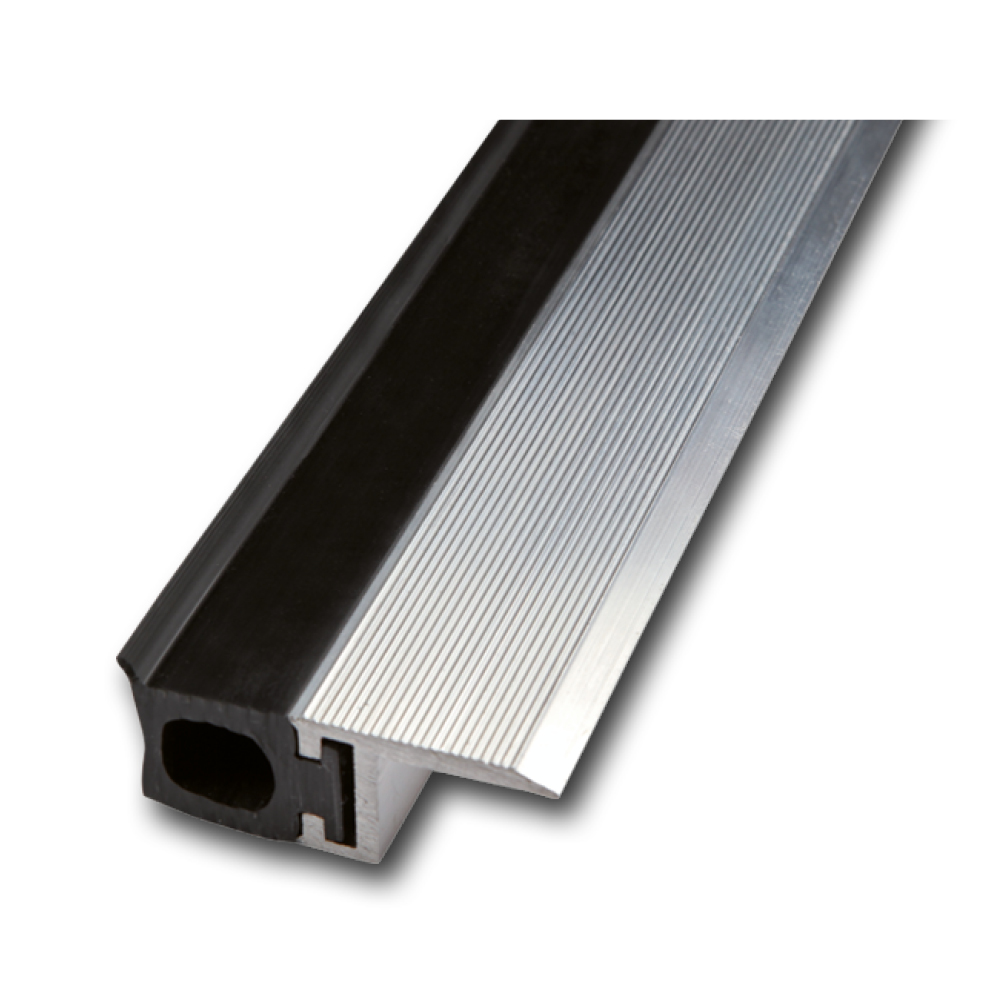 Sportbodenprofile Aluminium mit eingezogener Kunststoffeinlage als Wandanschluss 400cm grau ungebohrt