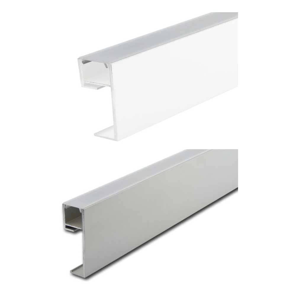 LED skirting profile, aluminum, with diffuser, 250 cm