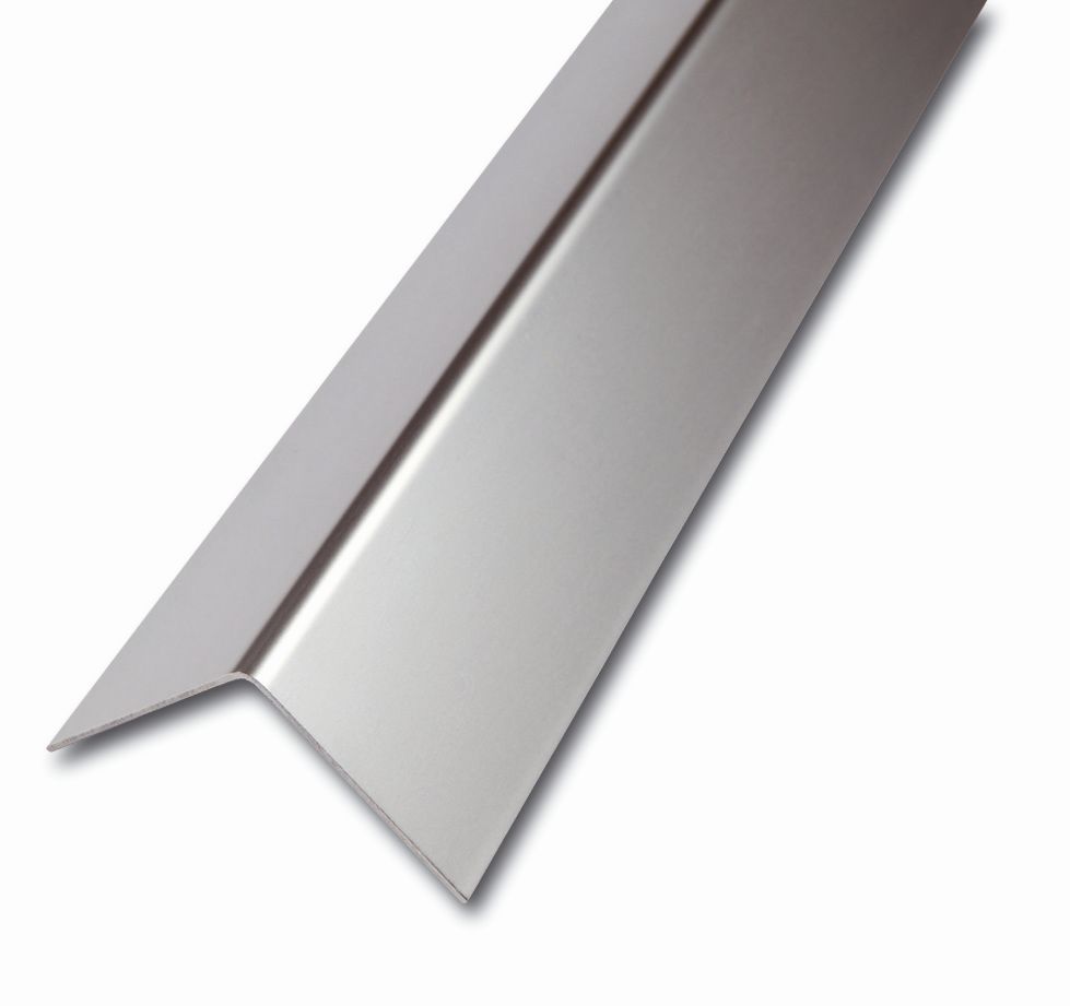 Corner protection profile, stainless steel smooth, 250 cm, 60x60 mm