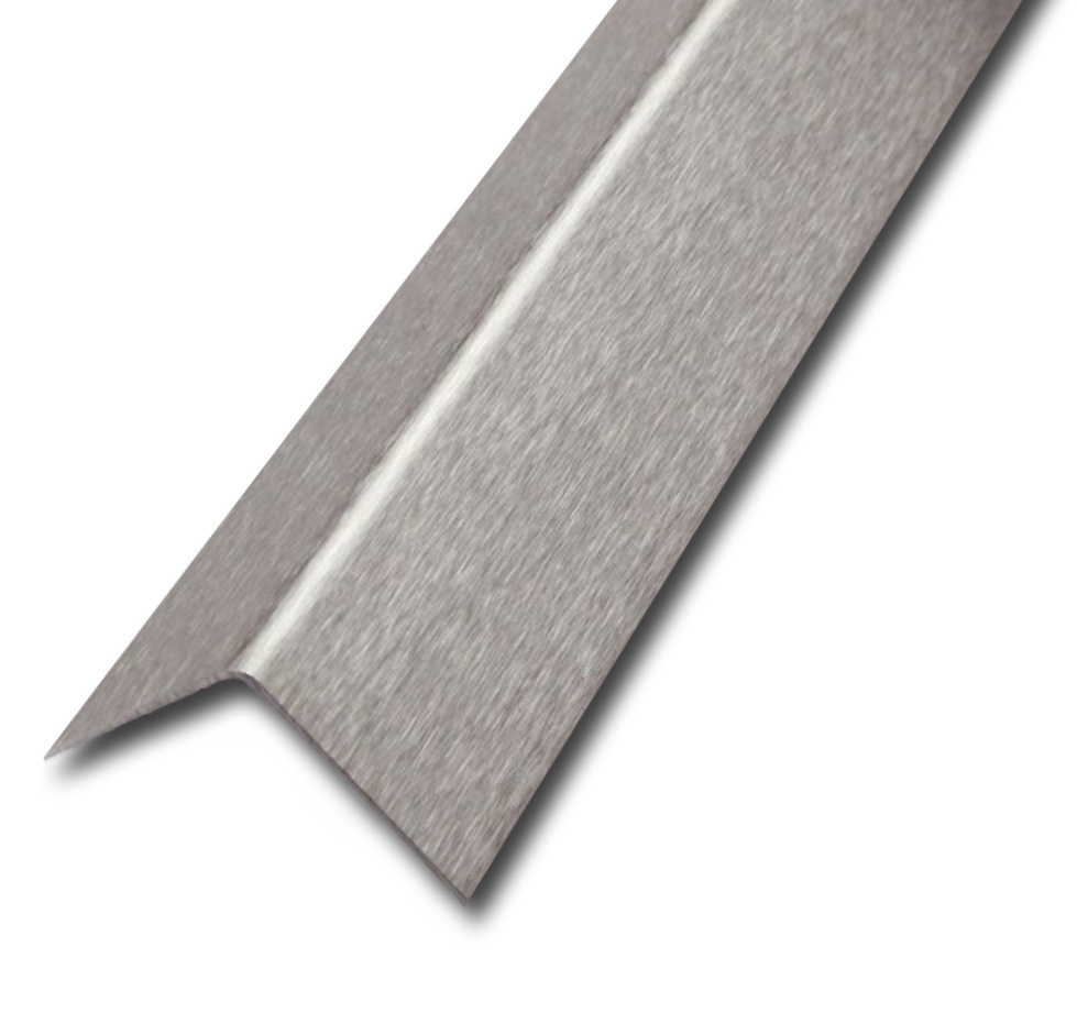 Corner protection profile, brushed stainless steel, 250 cm, 40x40 mm