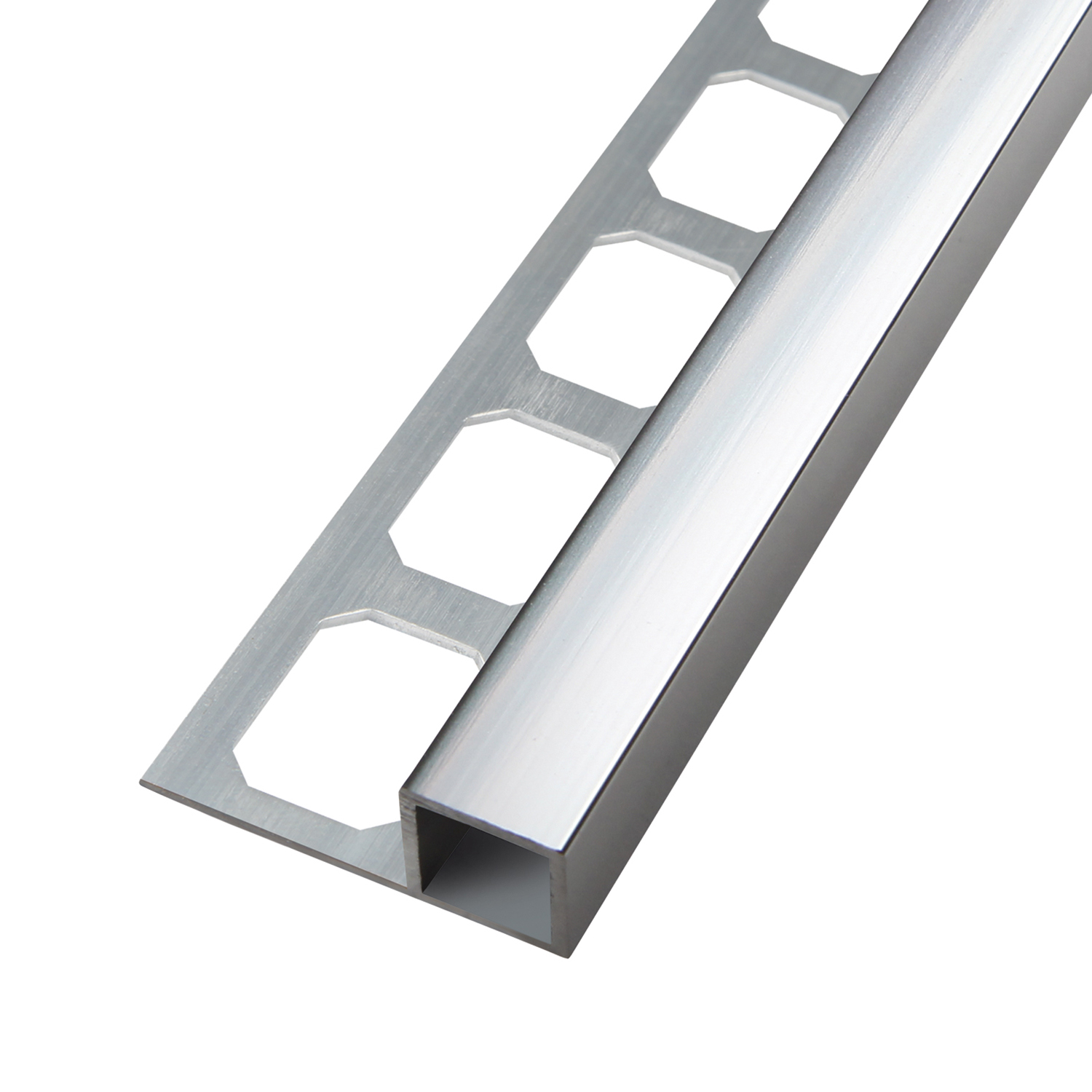 Square edge profile, Aluminum silver high-gloss anodized, 250 cm