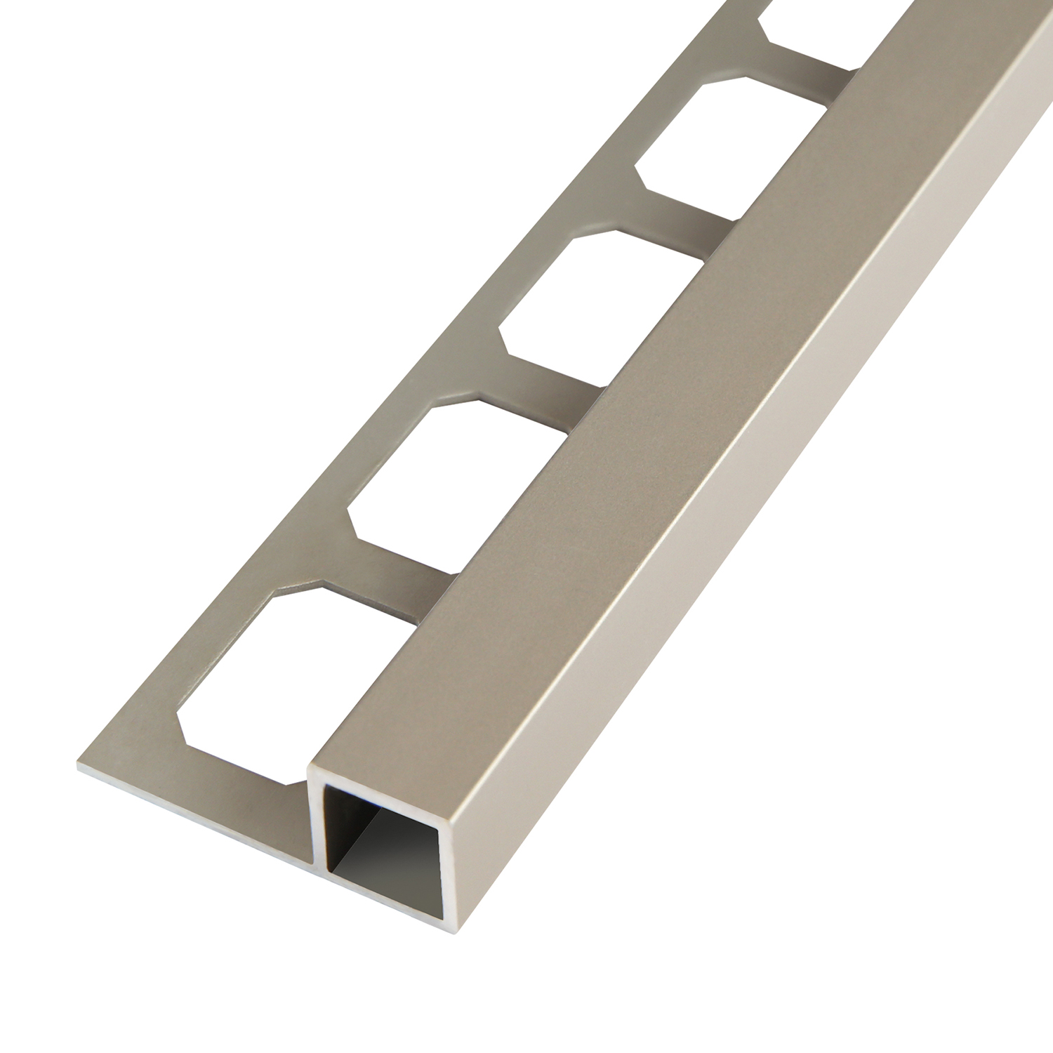 Square edge profile, aluminum titanium anodized, 250 cm