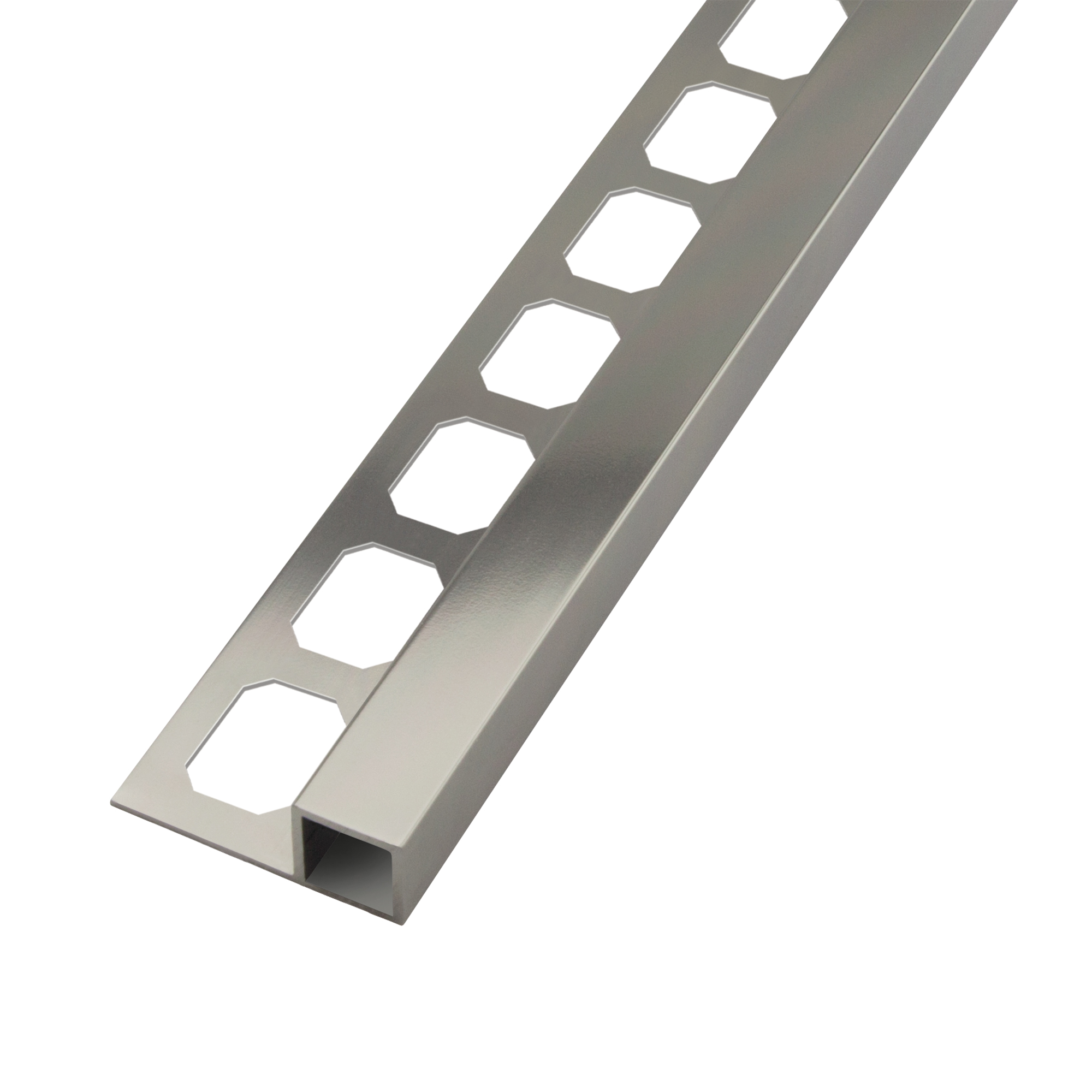 Square edge profile, Aluminum titanium high-gloss anodized, 250 cm