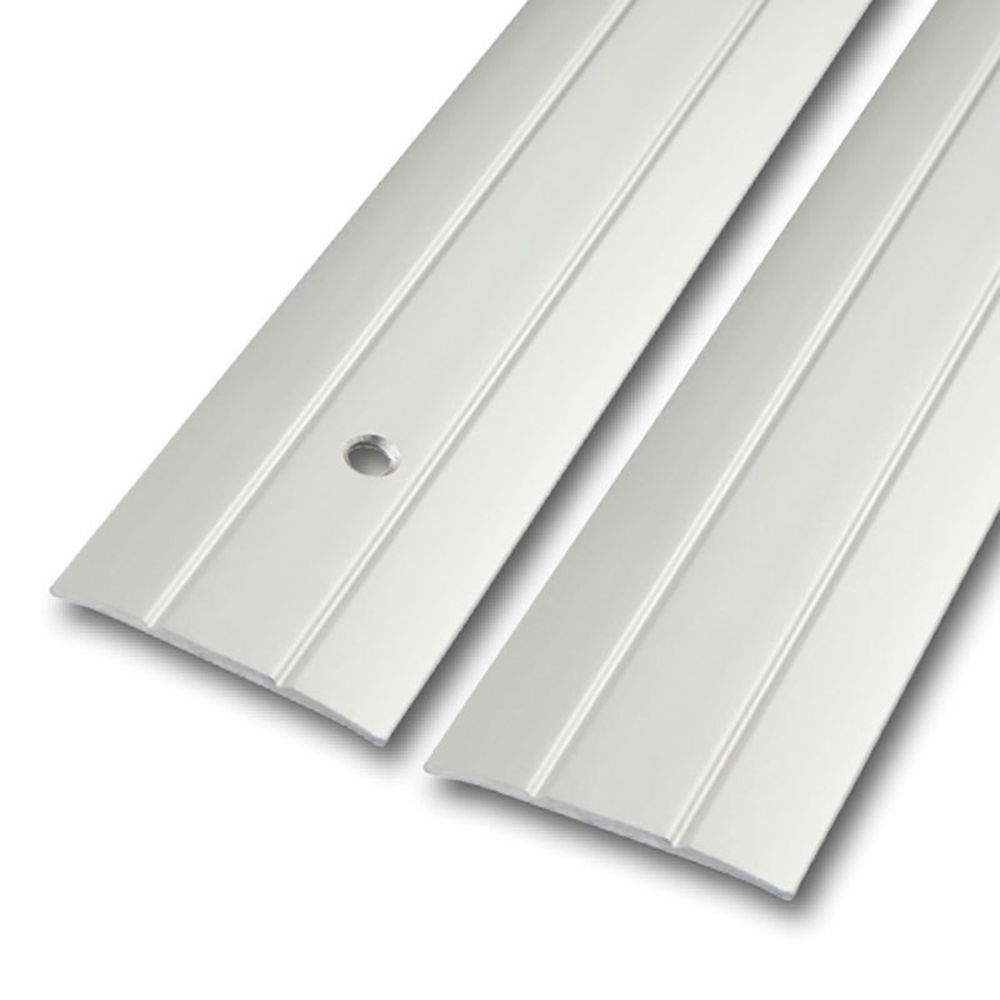 Transition profile, aluminum silver anodized, extra flat, 90 cm