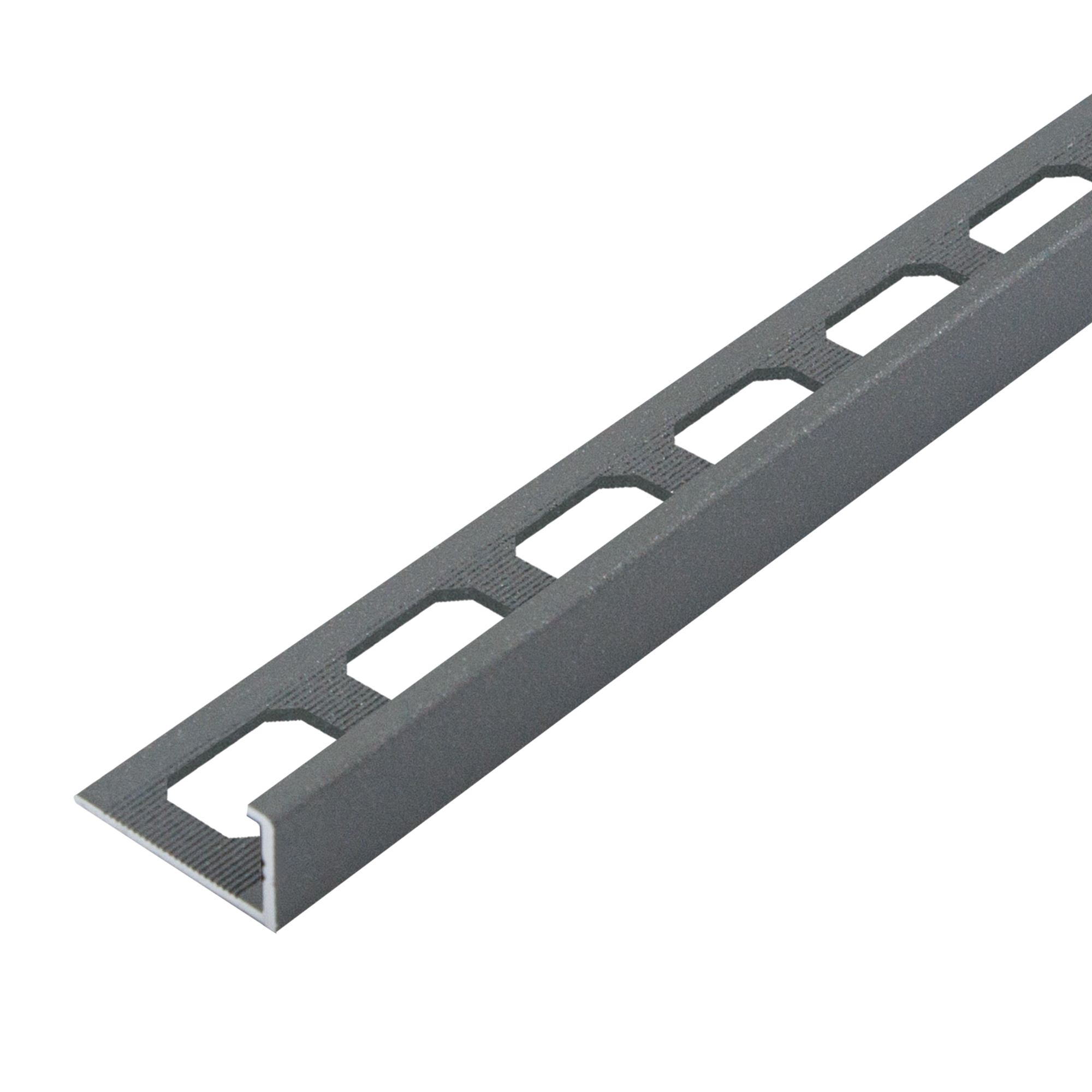L-shaped edging profiles, aluminum texture coated grey metallic, 250 cm