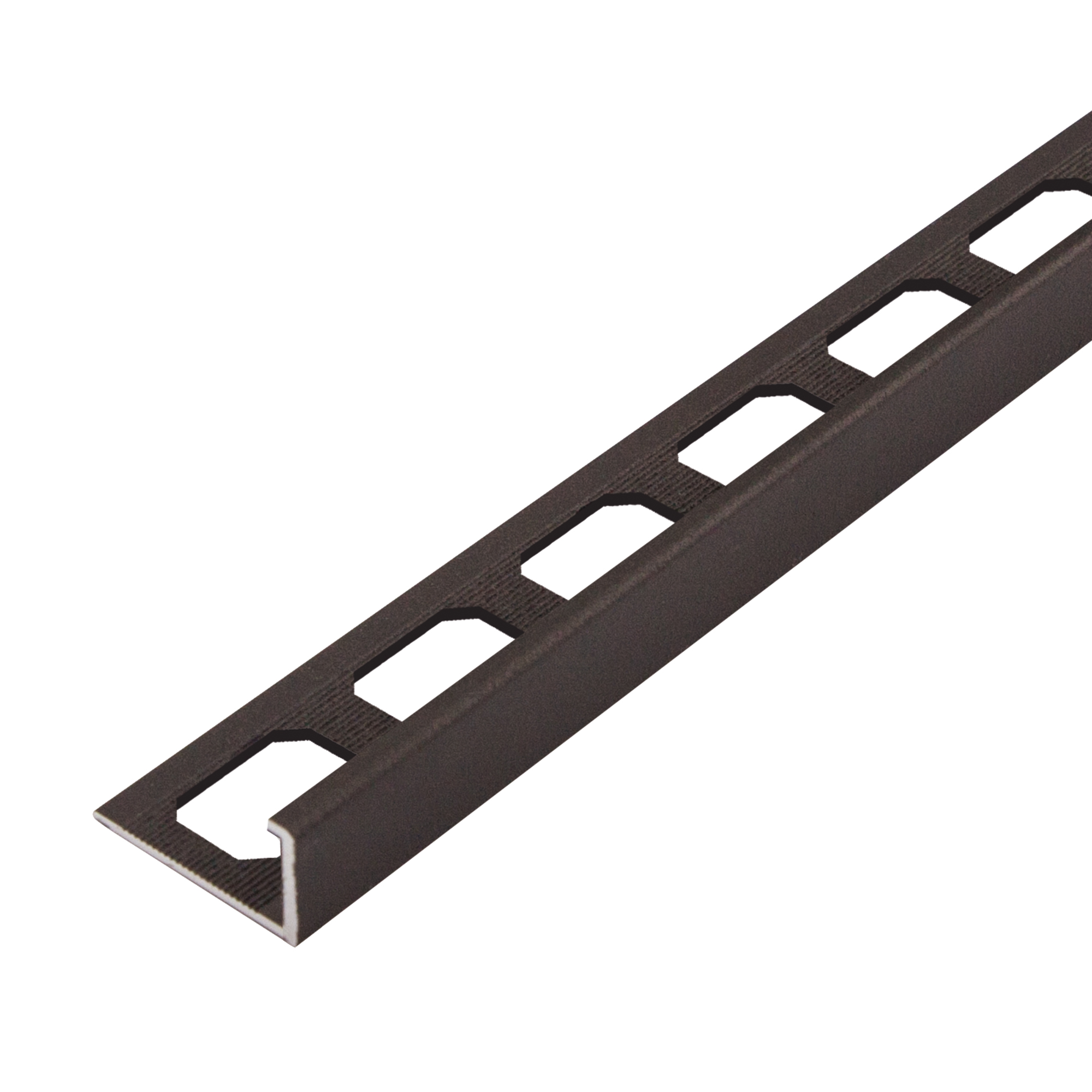 L-shaped edging profile, aluminum texture coated umbra, 250 cm